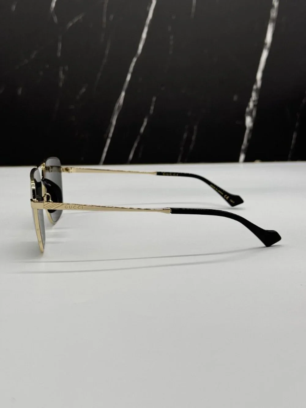 NEW GUCCI GG0743S 001 SUNGLASSES GOLD/GRAY UNISEX EYEWEAR